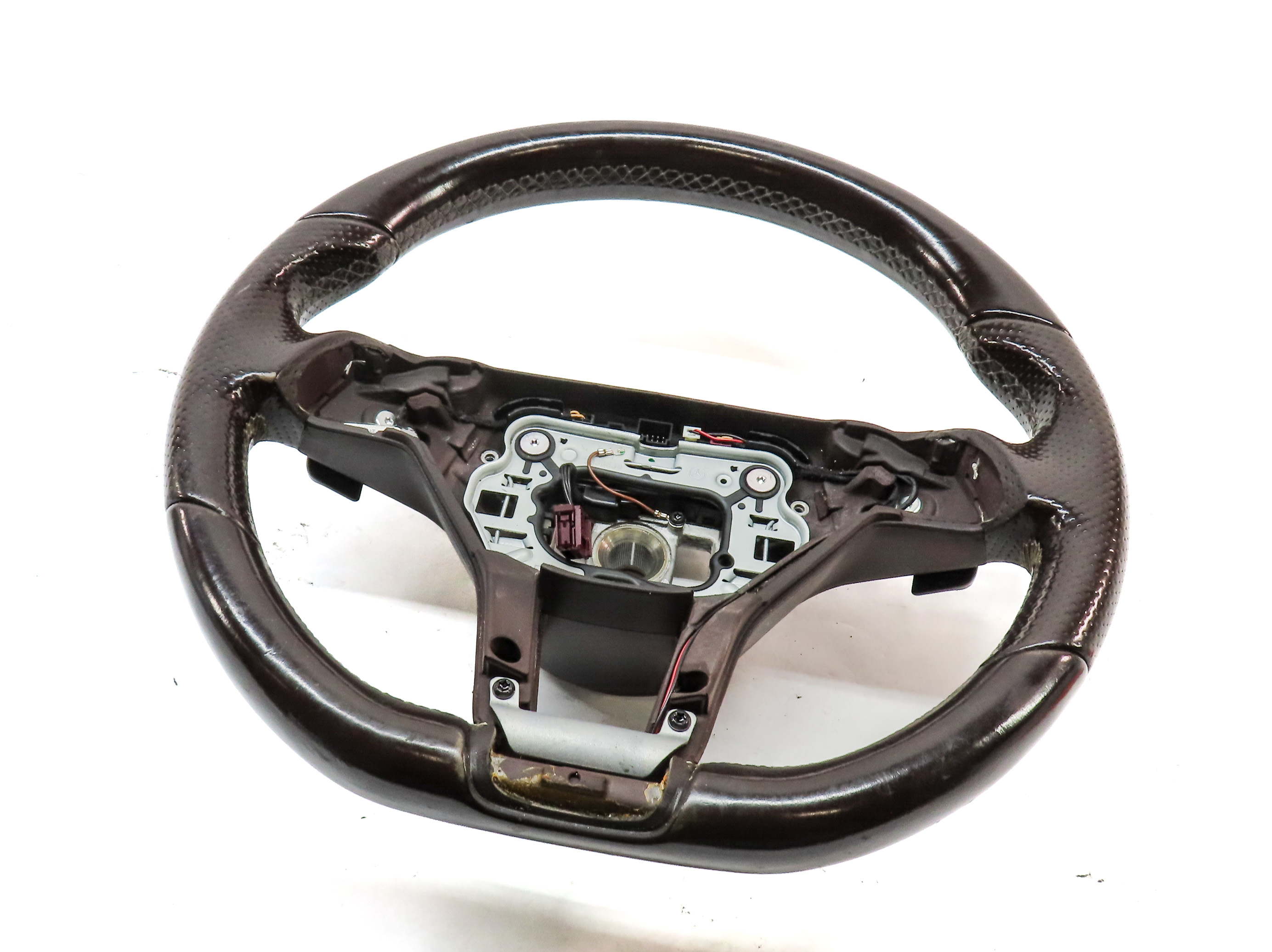 16-17 MERCEDES E CLASS W212 LEFT SPORT STEERING WHEEL w/PADDLE SHIFT(BROWN) — exact item pictured